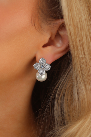 Hydrangea Earrings - Light Blue