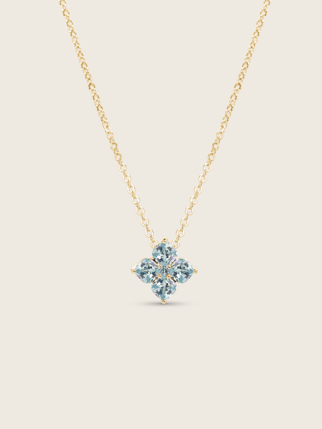 Crystal Hydrangea Necklace - Aqua