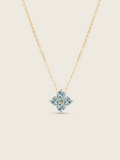 Crystal Hydrangea Necklace - Aqua