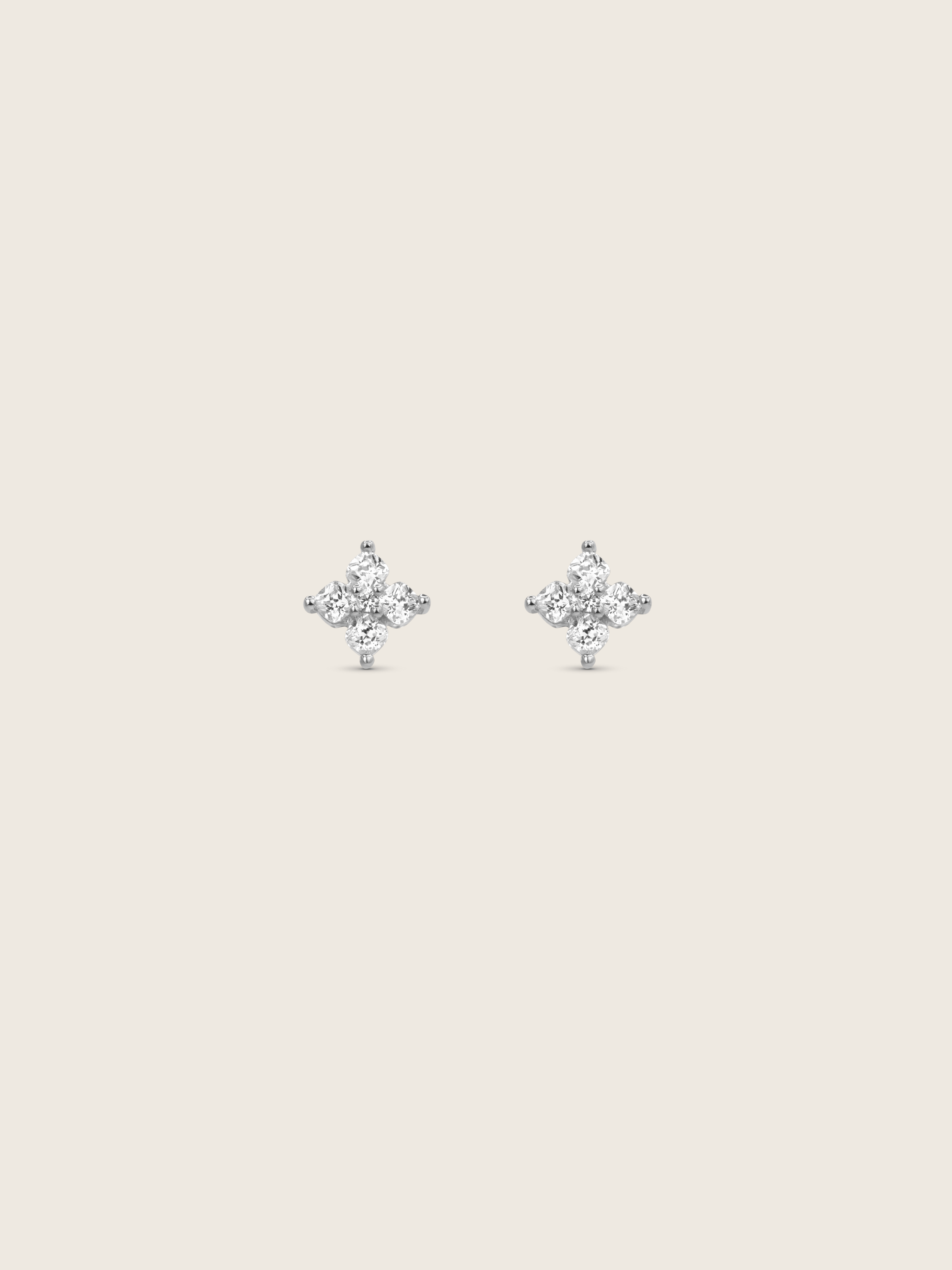 Micro Crystal Hydrangea Stud Earrings