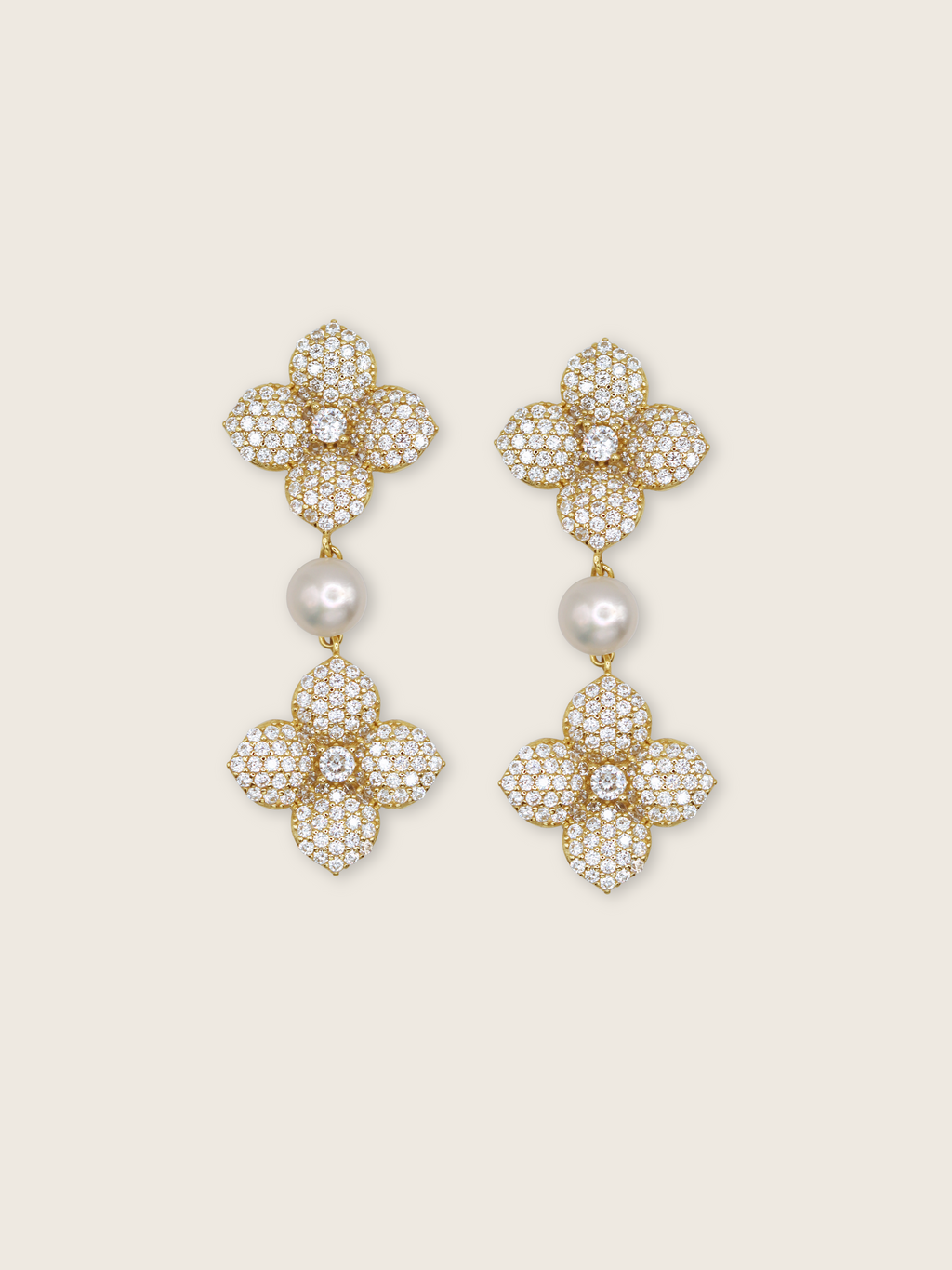 Hydrangea Pearl Drop Earring
