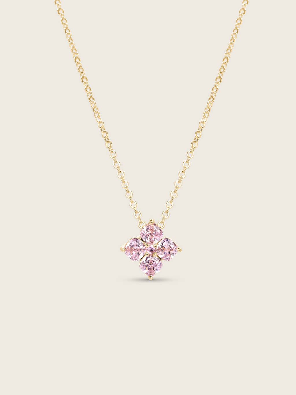Crystal Hydrangea Necklace - Blush