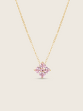Crystal Hydrangea Necklace - Blush