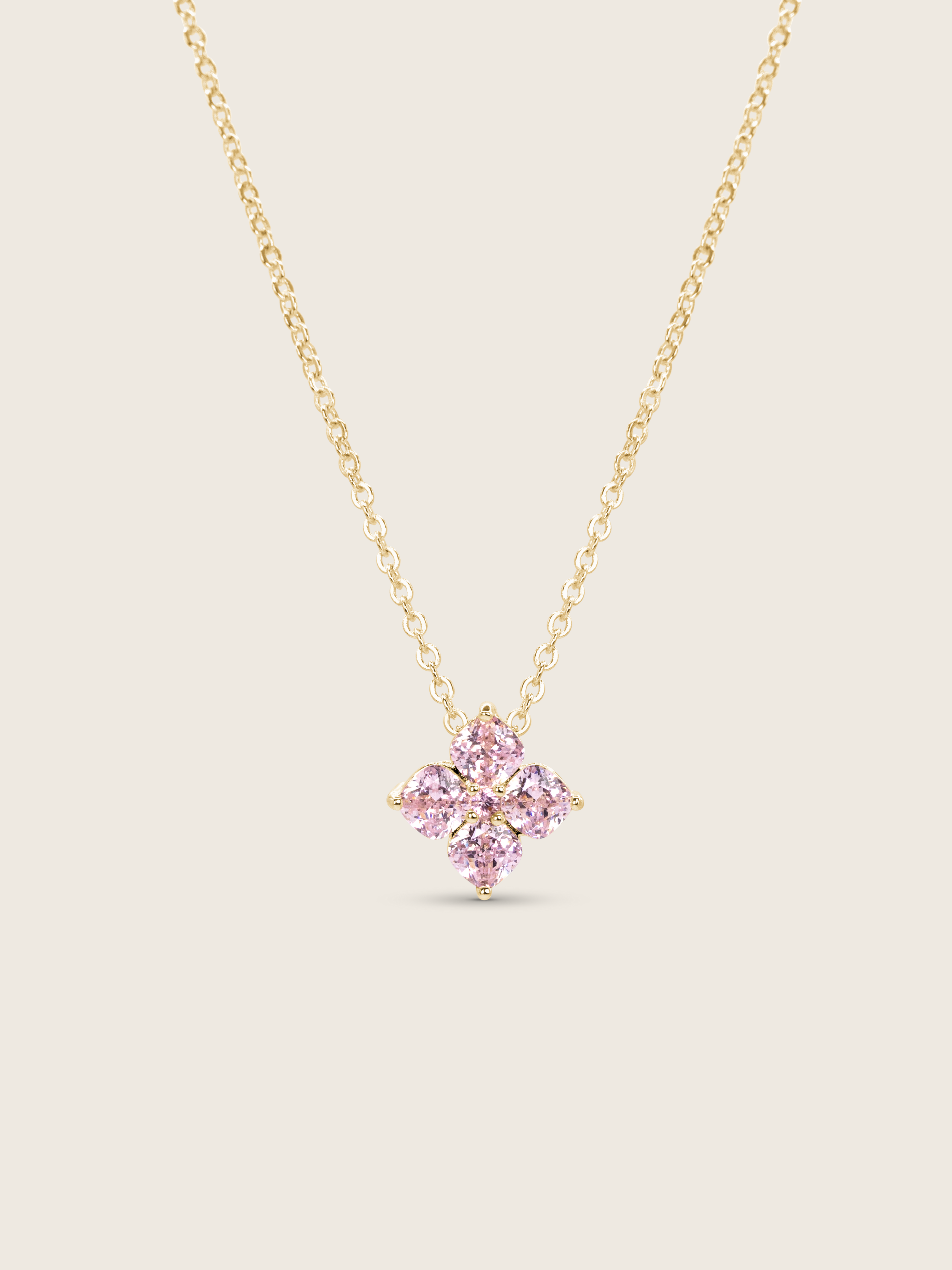 Crystal Hydrangea Necklace - Blush
