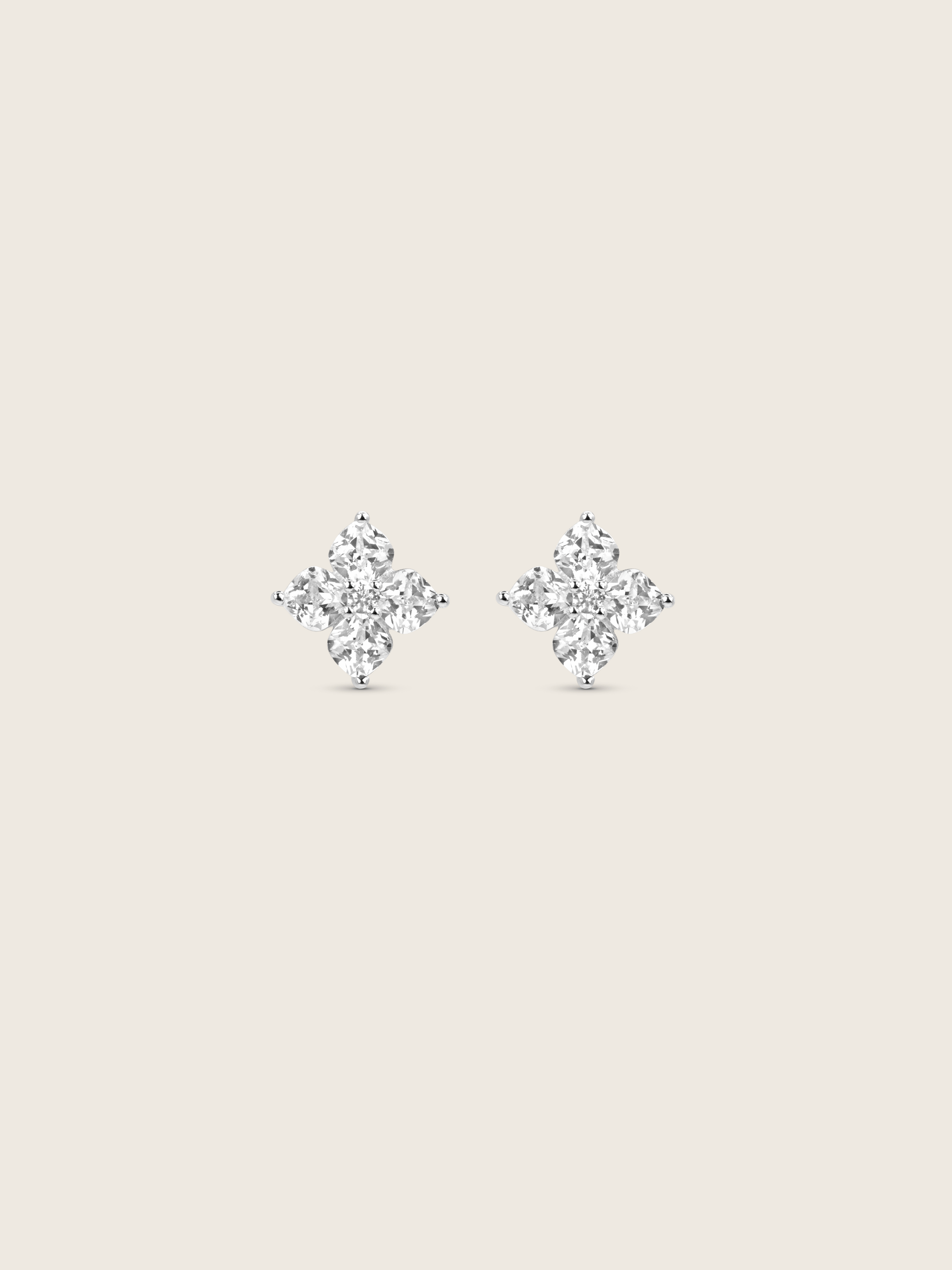 Petite Crystal Hydrangea Stud Earrings