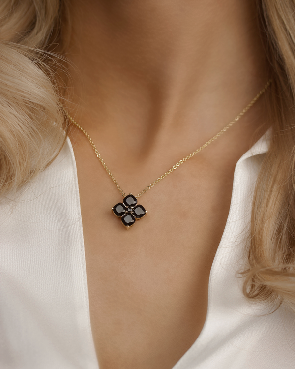 Crystal Hydrangea Necklace - Espresso