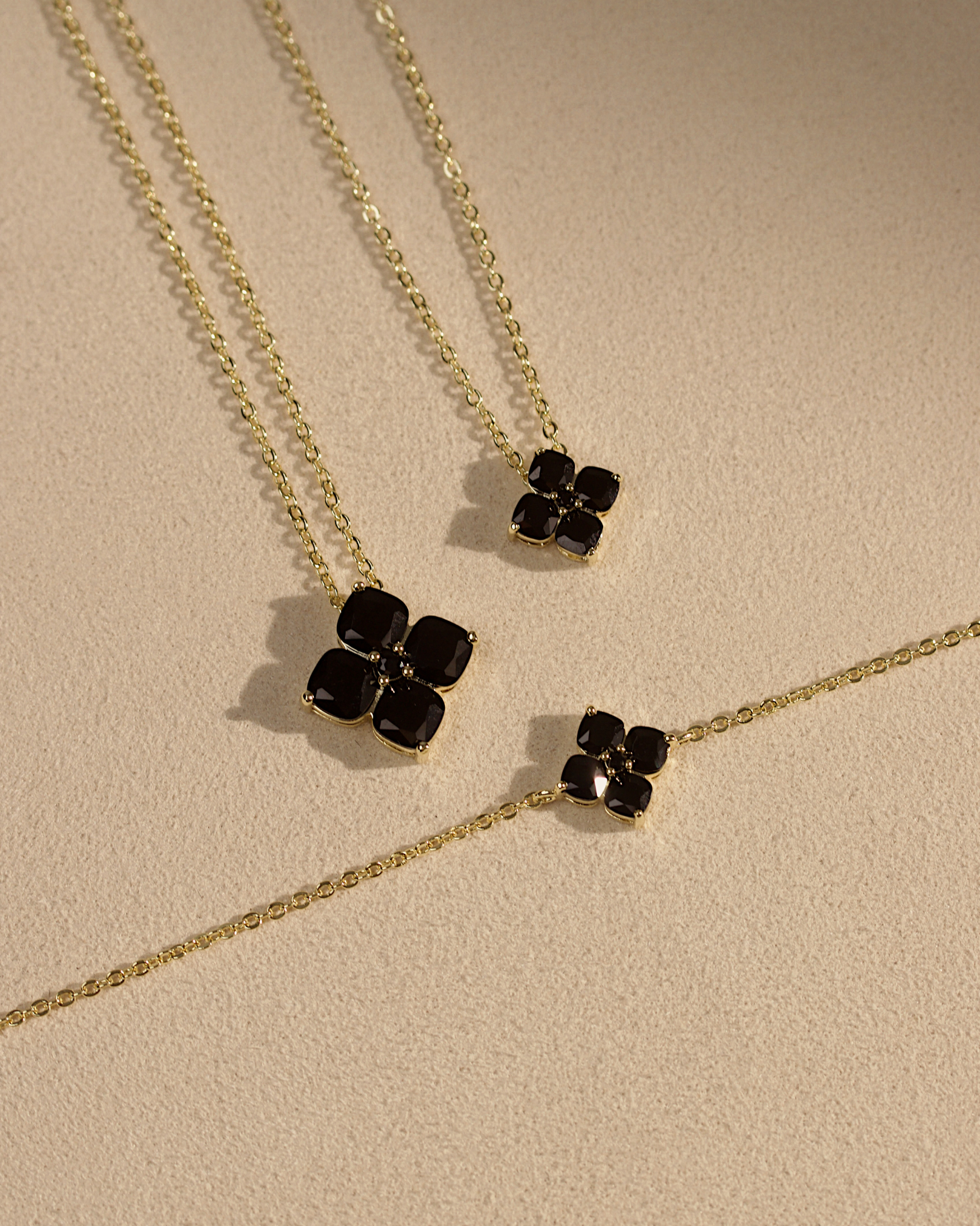 Crystal Hydrangea Necklace - Espresso
