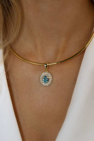 Desirée Oval Charm - Aqua