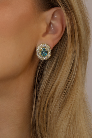 Desirée Oval Earrings - Aqua