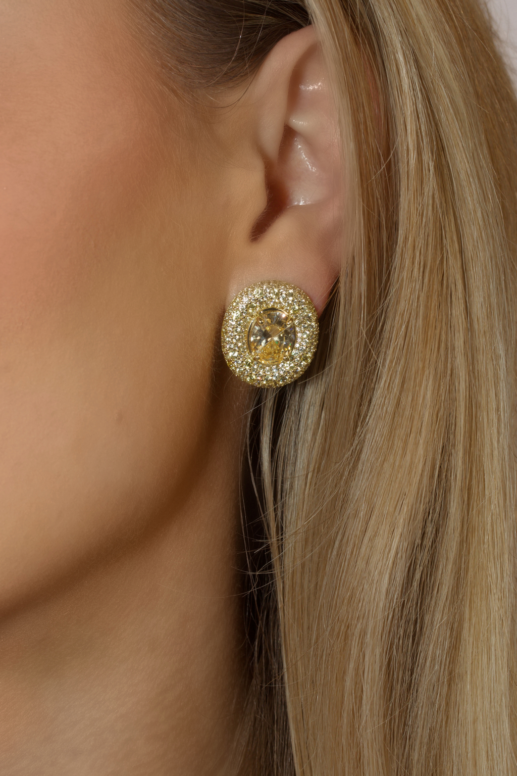 Desirée Oval Earrings - Lemon Drop