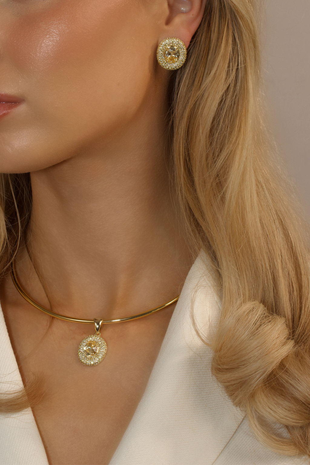 Desirée Oval Earrings - Lemon Drop