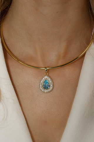 Desirée Pear Charm - Aqua