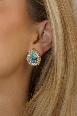 Desirée Pear Earrings - Aqua
