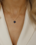 Mini Crystal Hydrangea Necklace - Blueberry