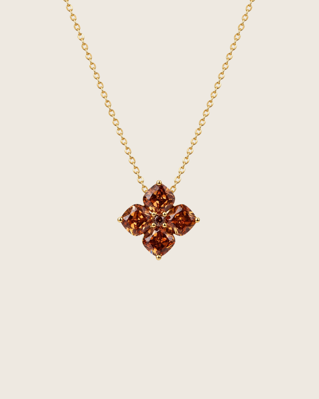 Crystal Hydrangea Necklace - Maple