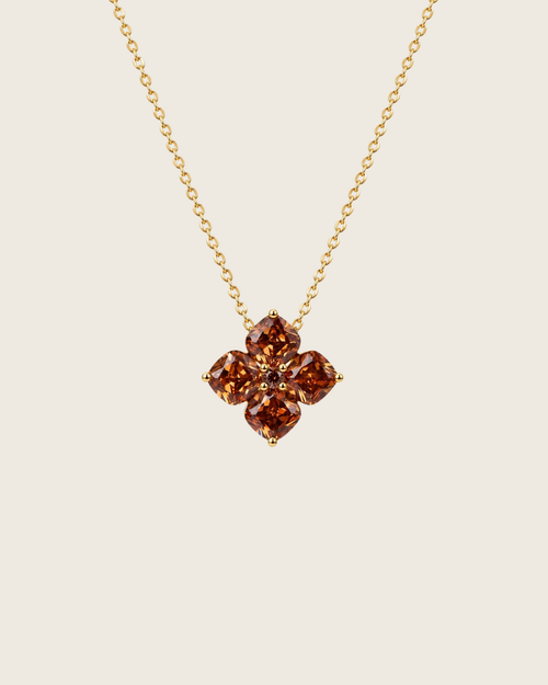Crystal Hydrangea Necklace - Maple