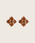 Crystal Hydrangea Stud Earrings - Maple
