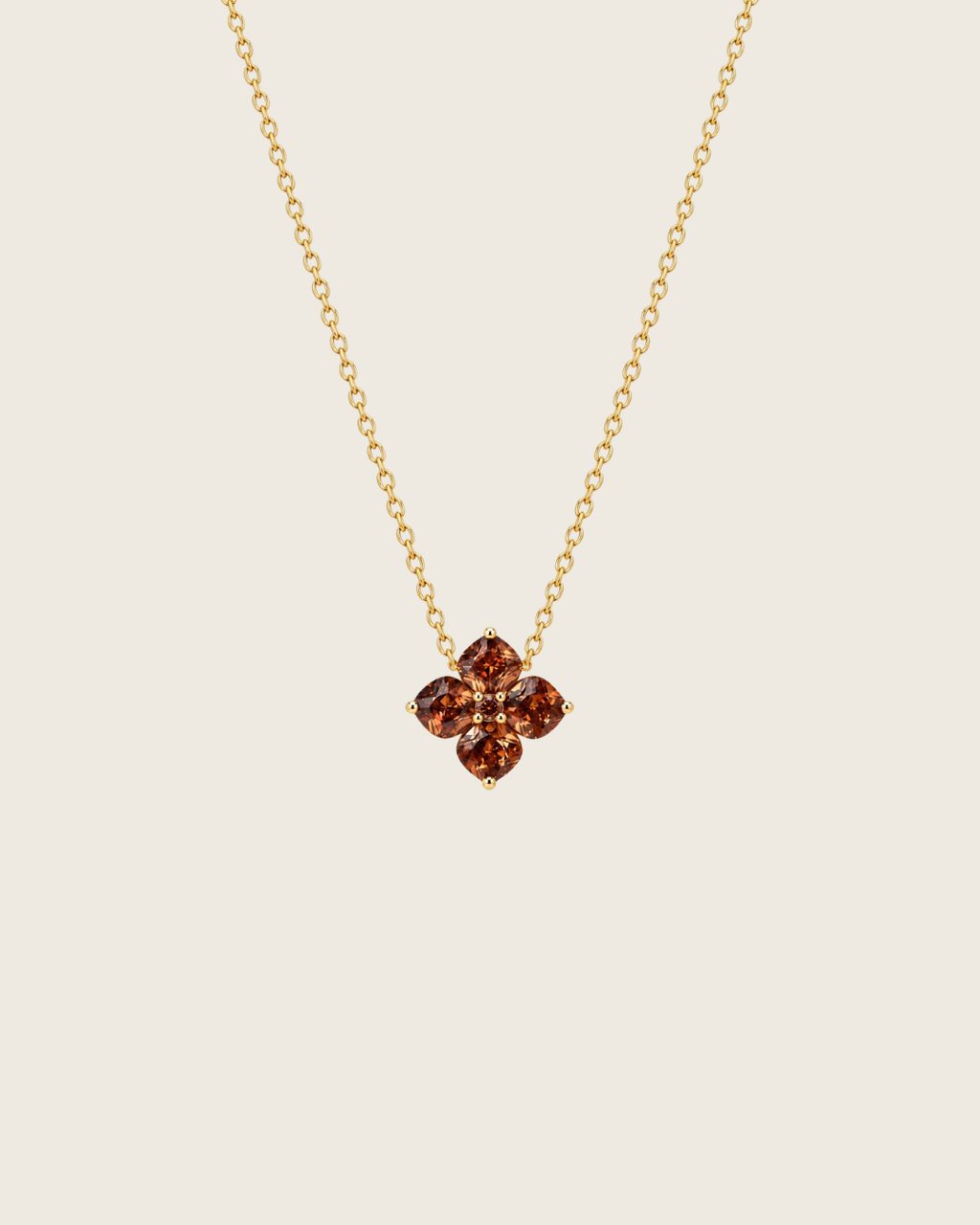 Mini Crystal Hydrangea Necklace - Maple
