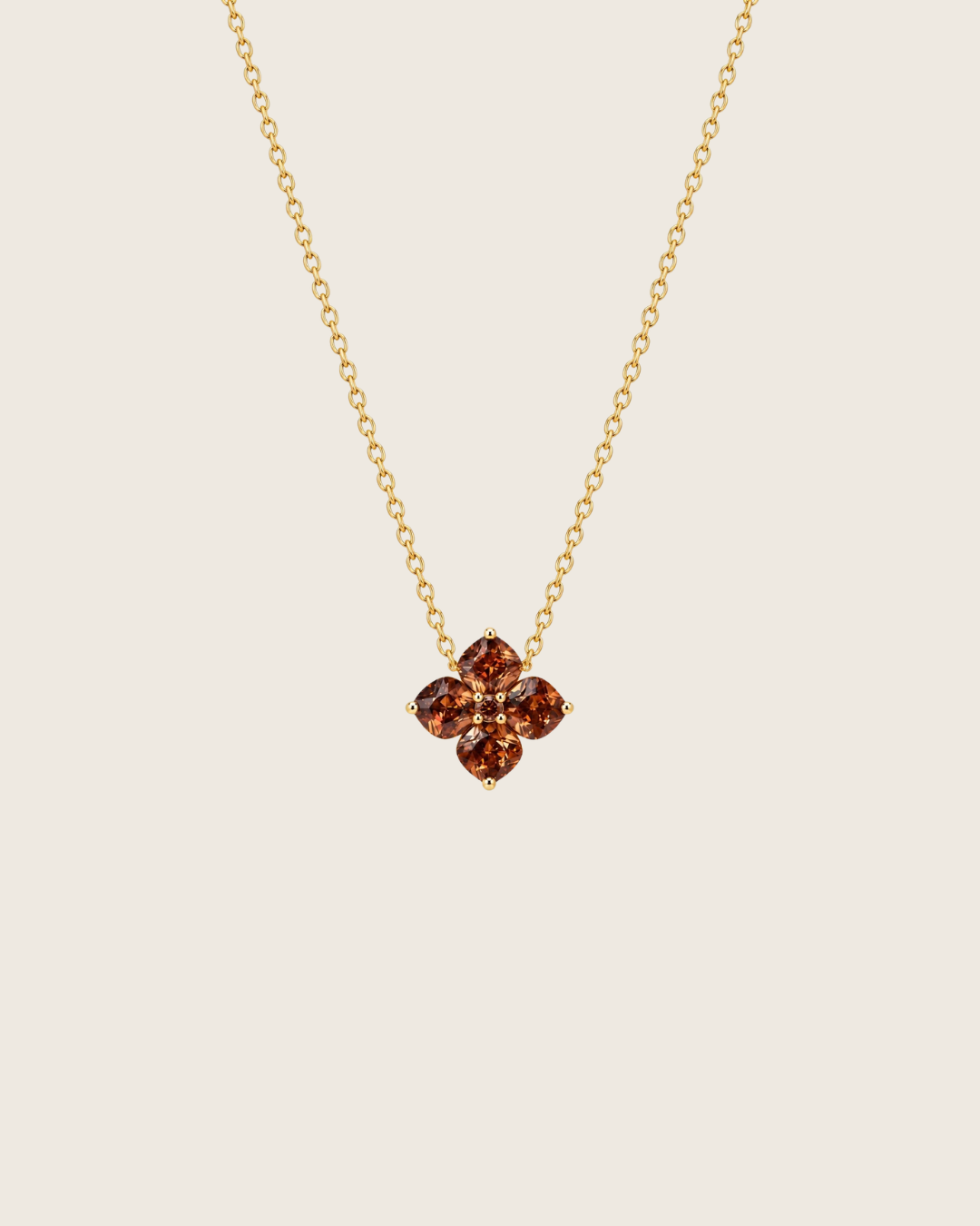 Mini Crystal Hydrangea Necklace - Maple