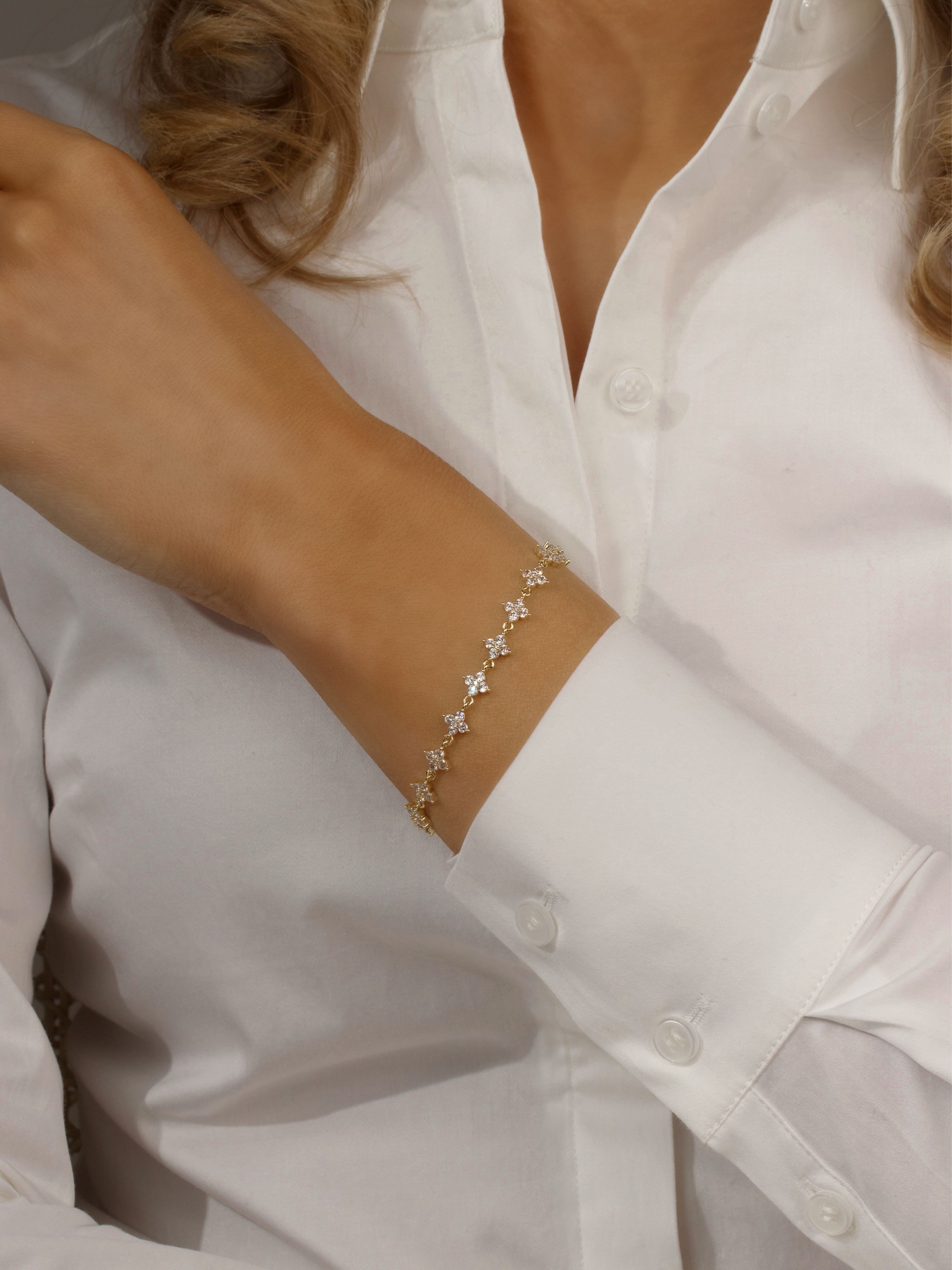 Micro Crystal Hydrangea Bracelet