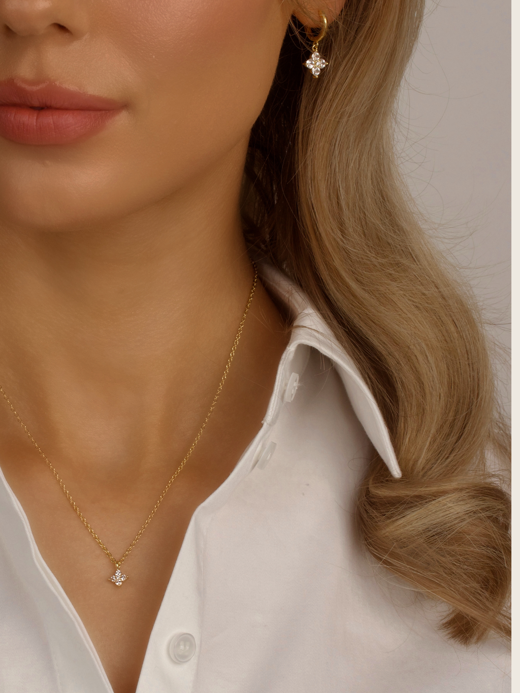 Petite Crystal Hydrangea Hoop Earrings