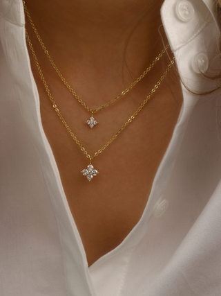 Micro Crystal Hydrangea Necklace