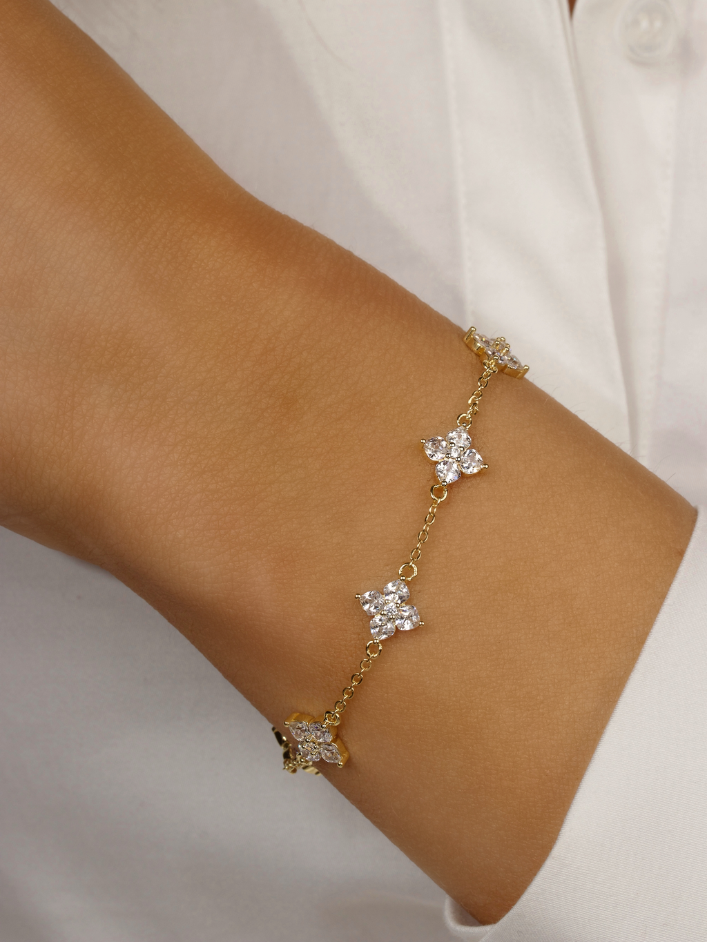 Multi-Petite Crystal Hydrangea Bracelet