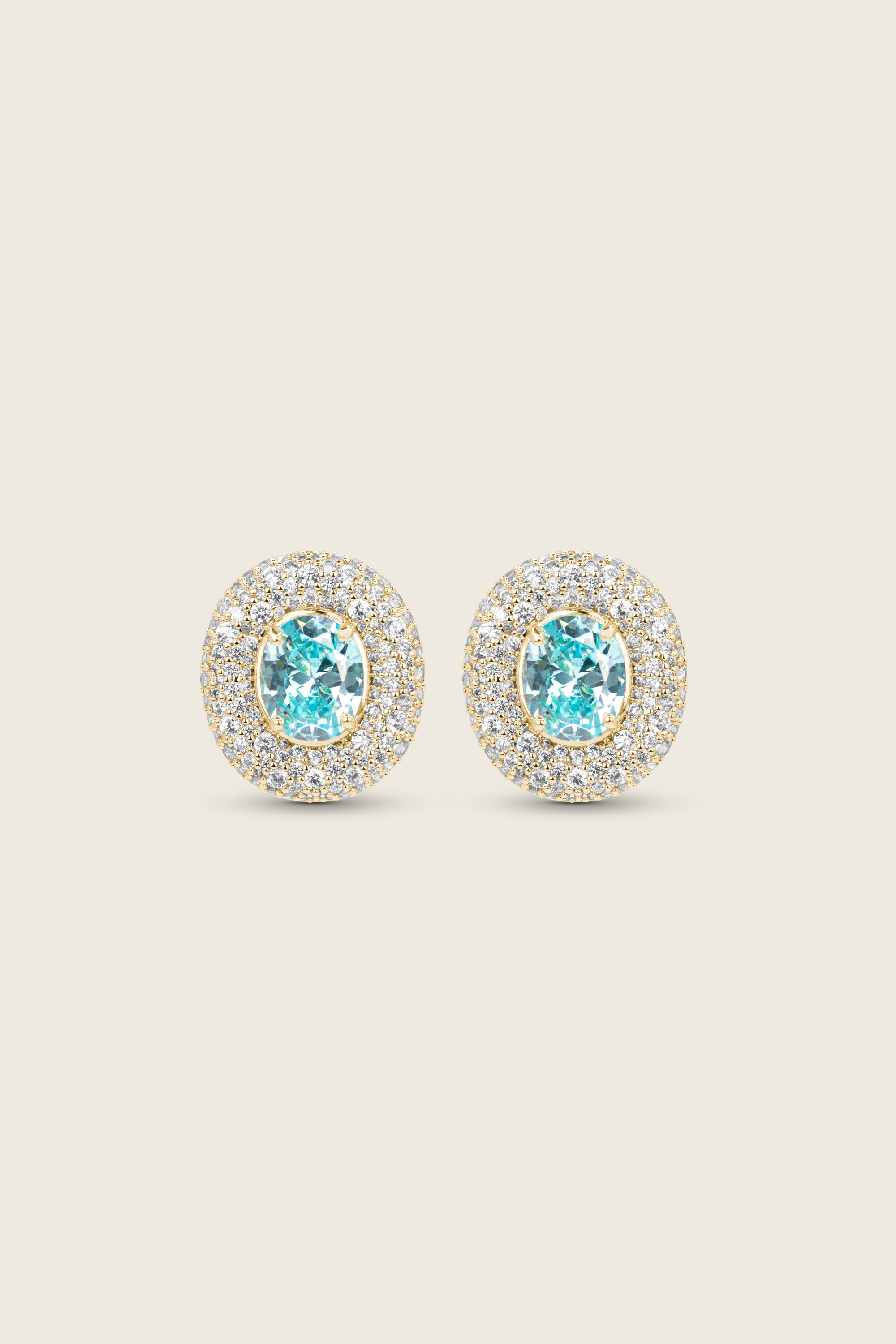 Desirée Oval Earrings - Aqua