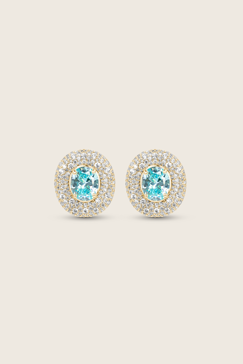 Desirée Oval Earrings - Aqua