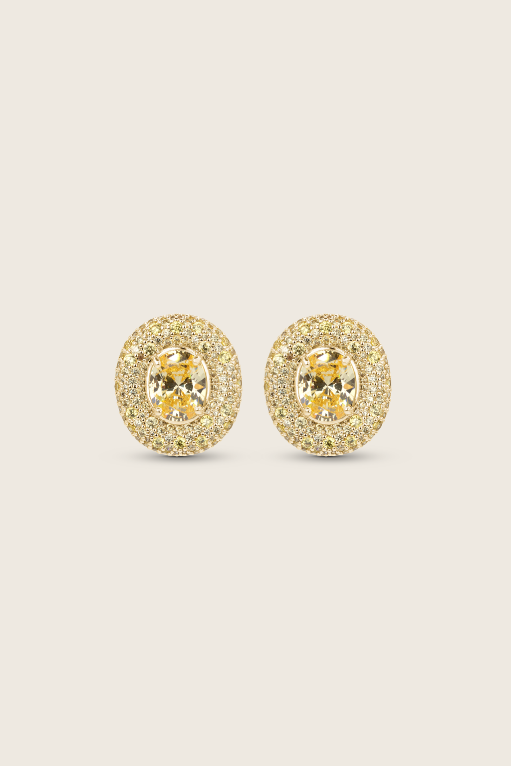 Desirée Oval Earrings - Lemon Drop