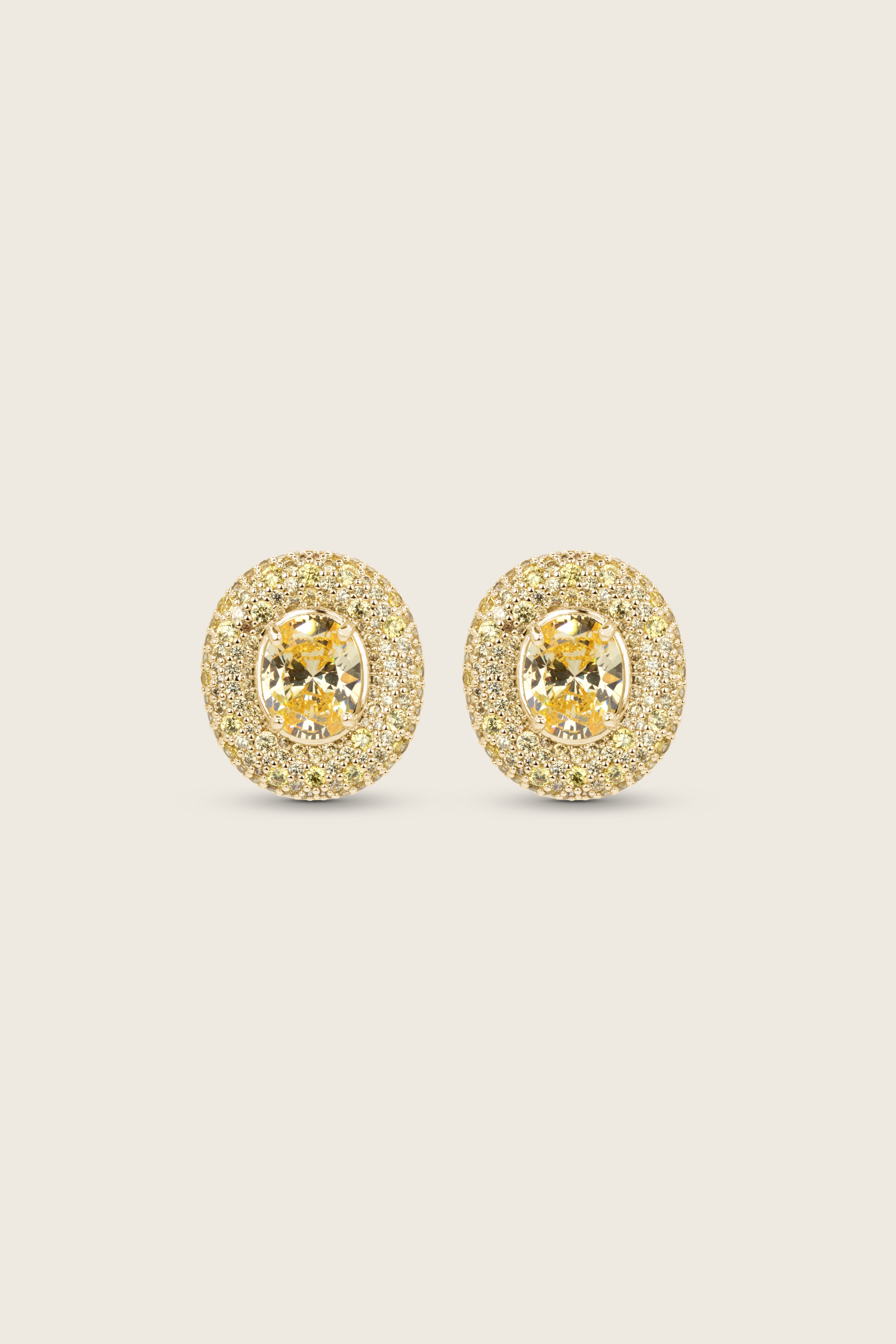 Desirée Oval Earrings - Lemon Drop