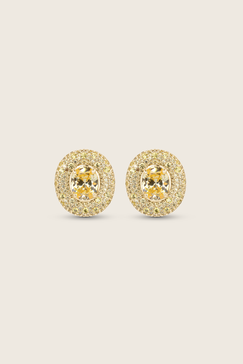 Desirée Oval Earrings - Lemon Drop