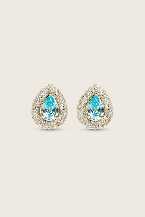 Desirée Pear Earrings - Aqua
