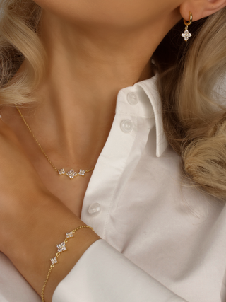 Petite Crystal Hydrangea Hoop Earrings