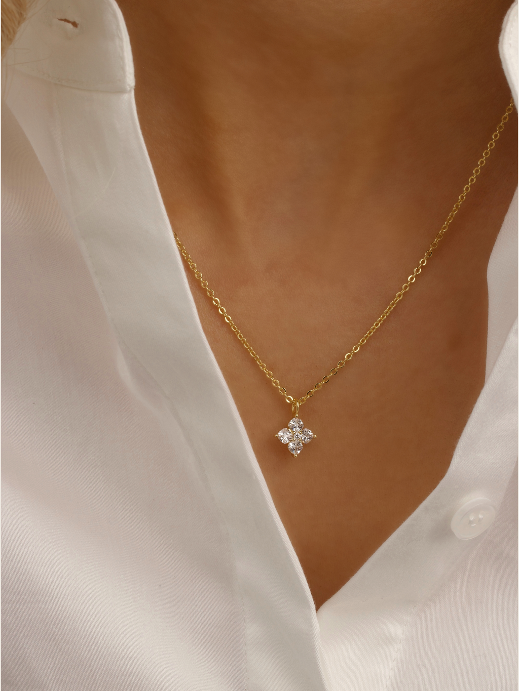 Petite Crystal Hydrangea Necklace