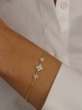 Triple Crystal Hydrangea Bracelet