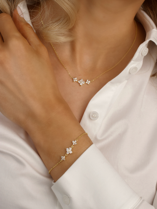 Triple Crystal Hydrangea Bracelet