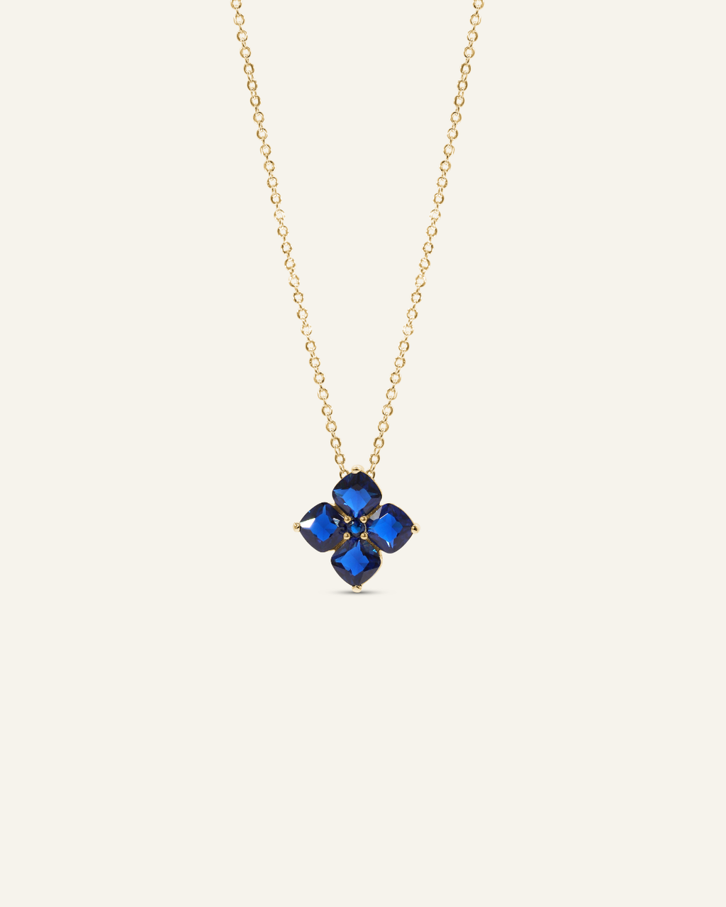 Crystal Hydrangea Necklace - Blueberry