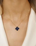 Crystal Hydrangea Necklace - Blueberry