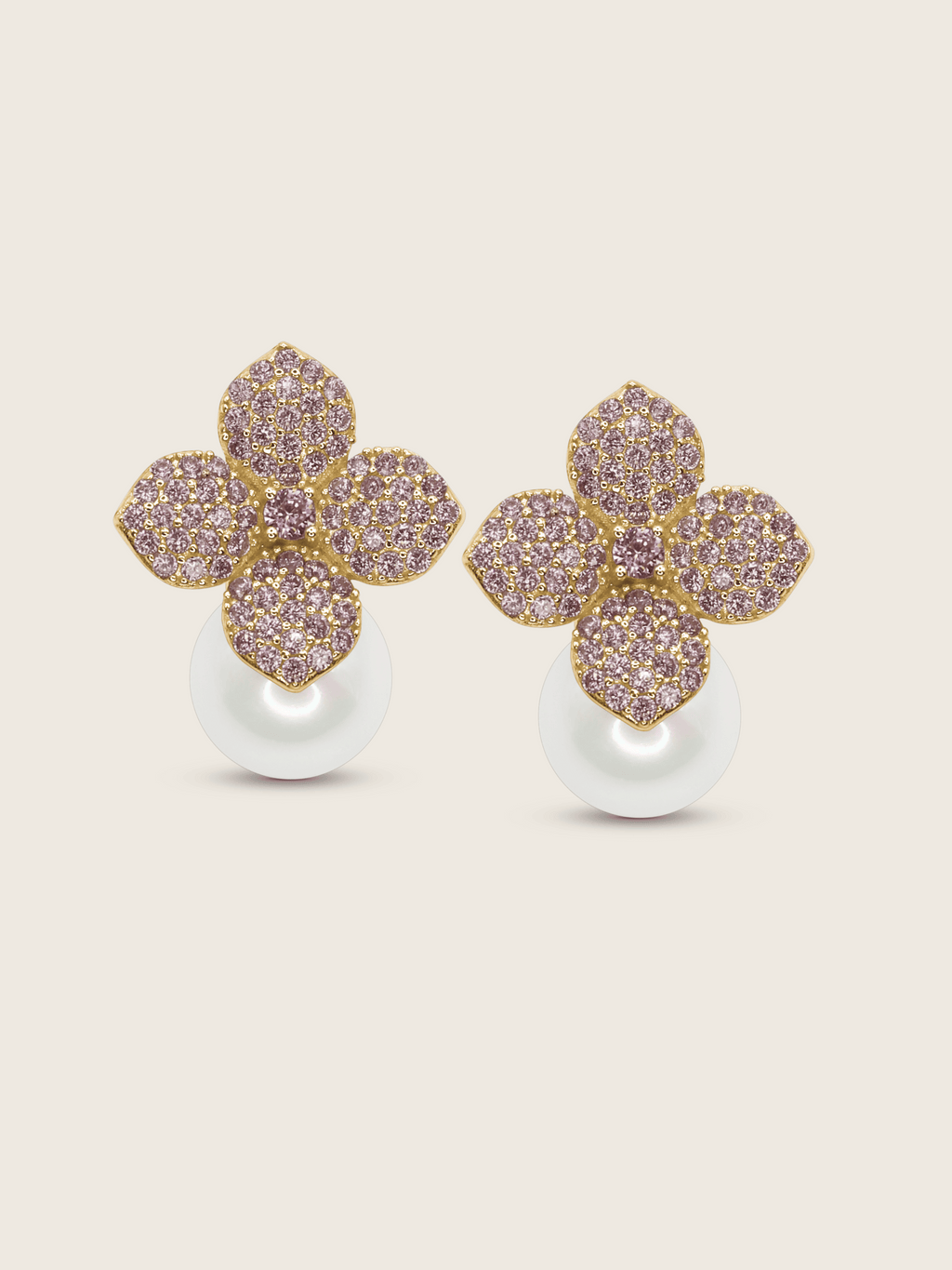 Hydrangea Earrings - Light Pink