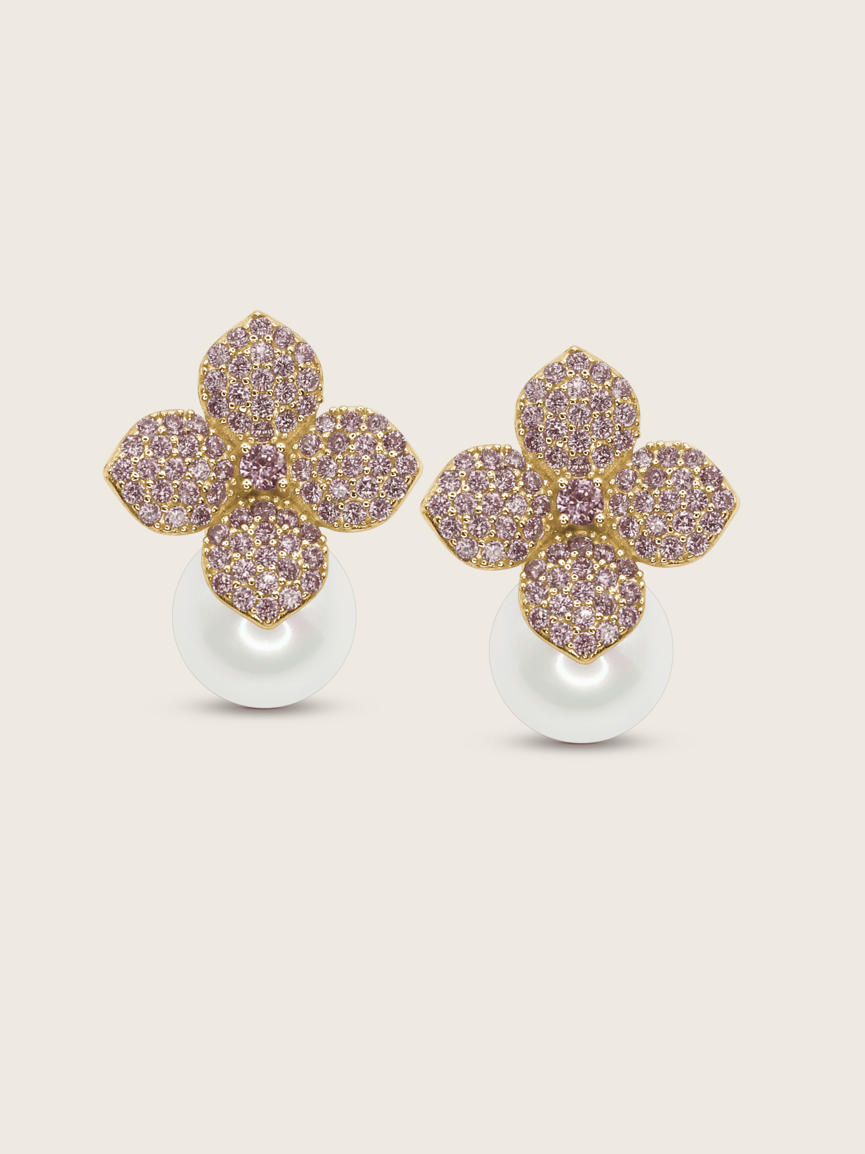 Hydrangea Earrings - Light Pink
