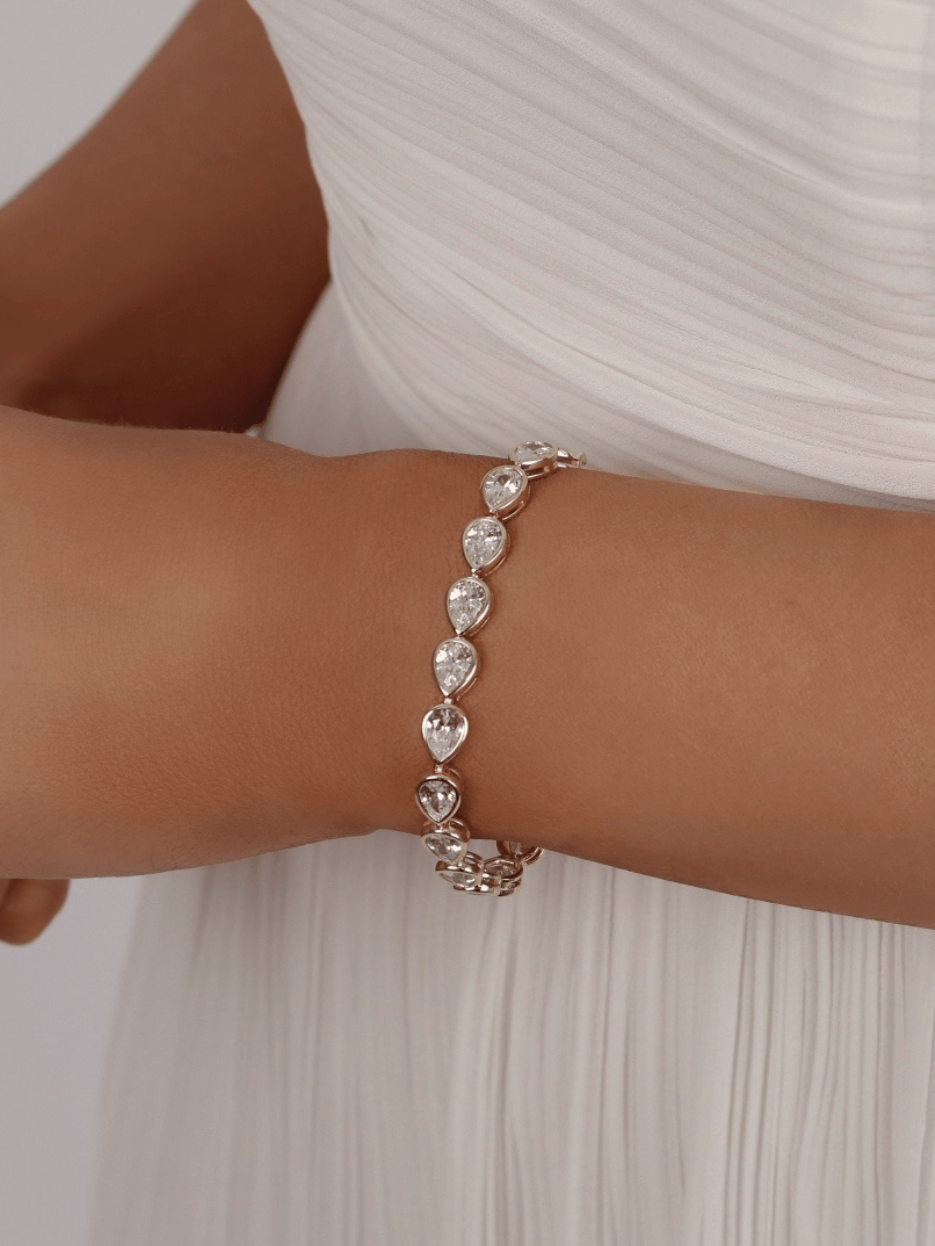 Constance Pear Tennis Bracelet