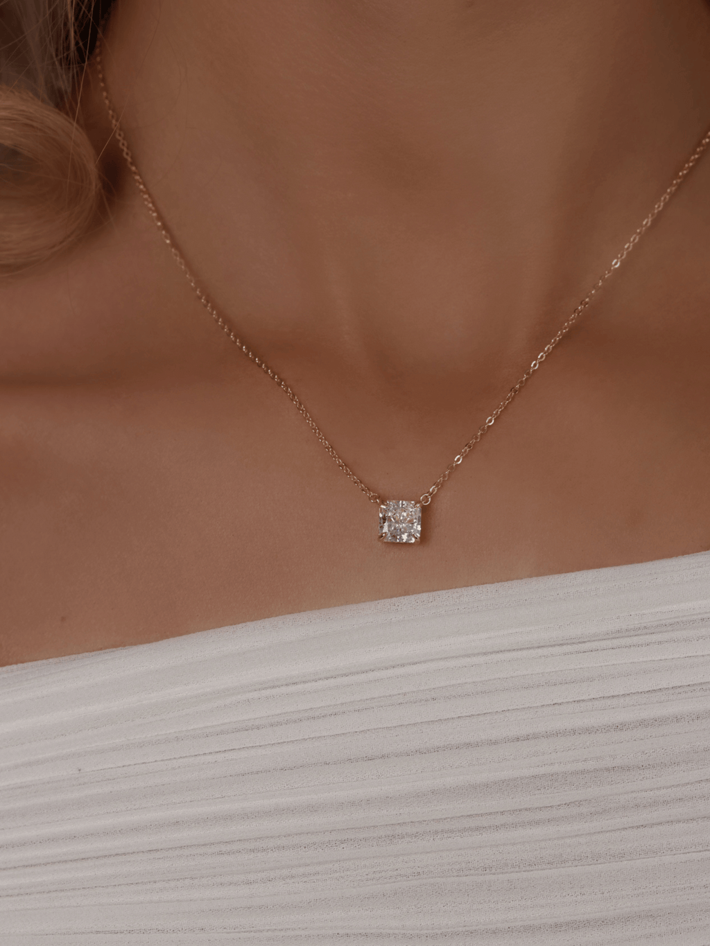 Regina Princess Square Cut Necklace