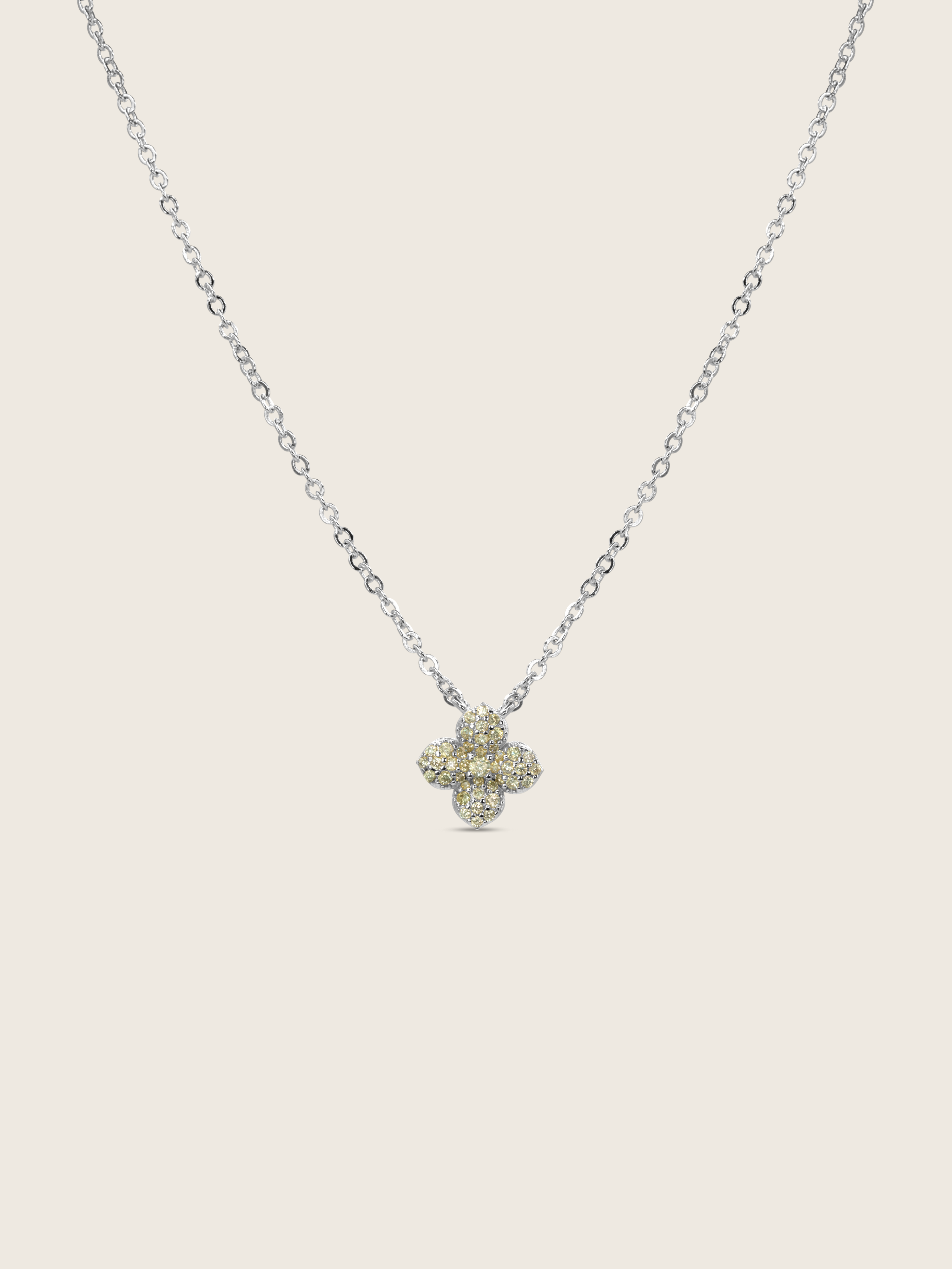Mini Hydrangea Necklace - Lemon Drop