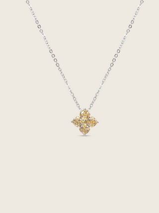 Mini Crystal Hydrangea Necklace - Lemon Drop