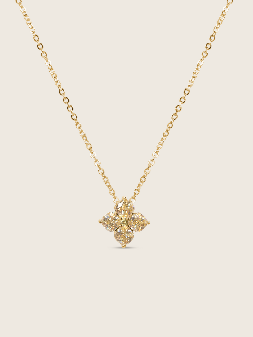 Crystal Hydrangea Necklace - Lemon Drop