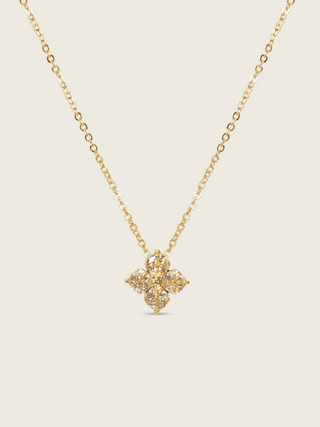 *PREORDER 6 WEEKS* Crystal Hydrangea Necklace - Lemon Drop