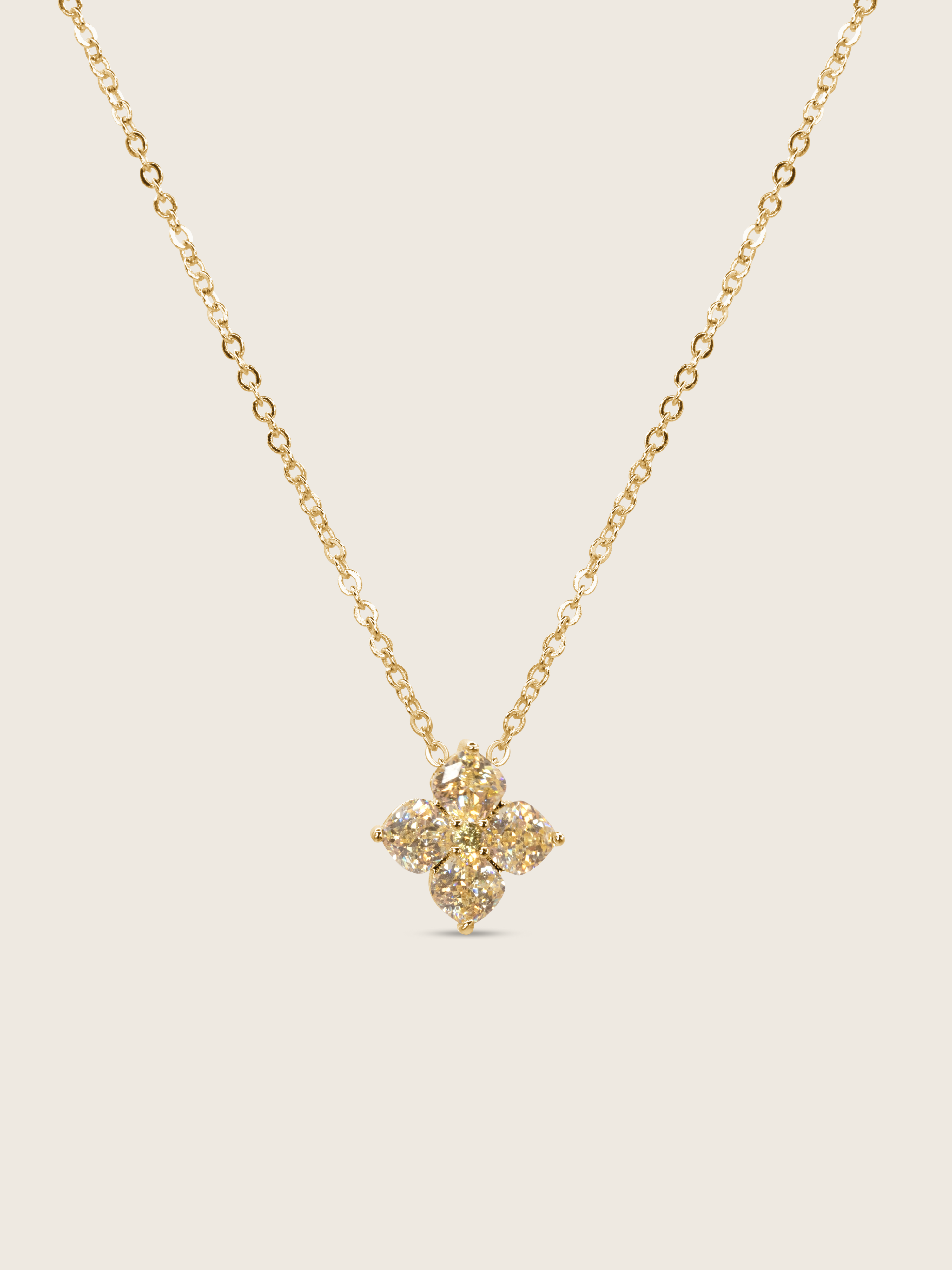 Crystal Hydrangea Necklace - Lemon Drop