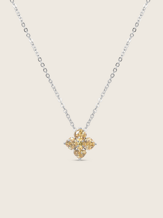 Crystal Hydrangea Necklace - Lemon Drop