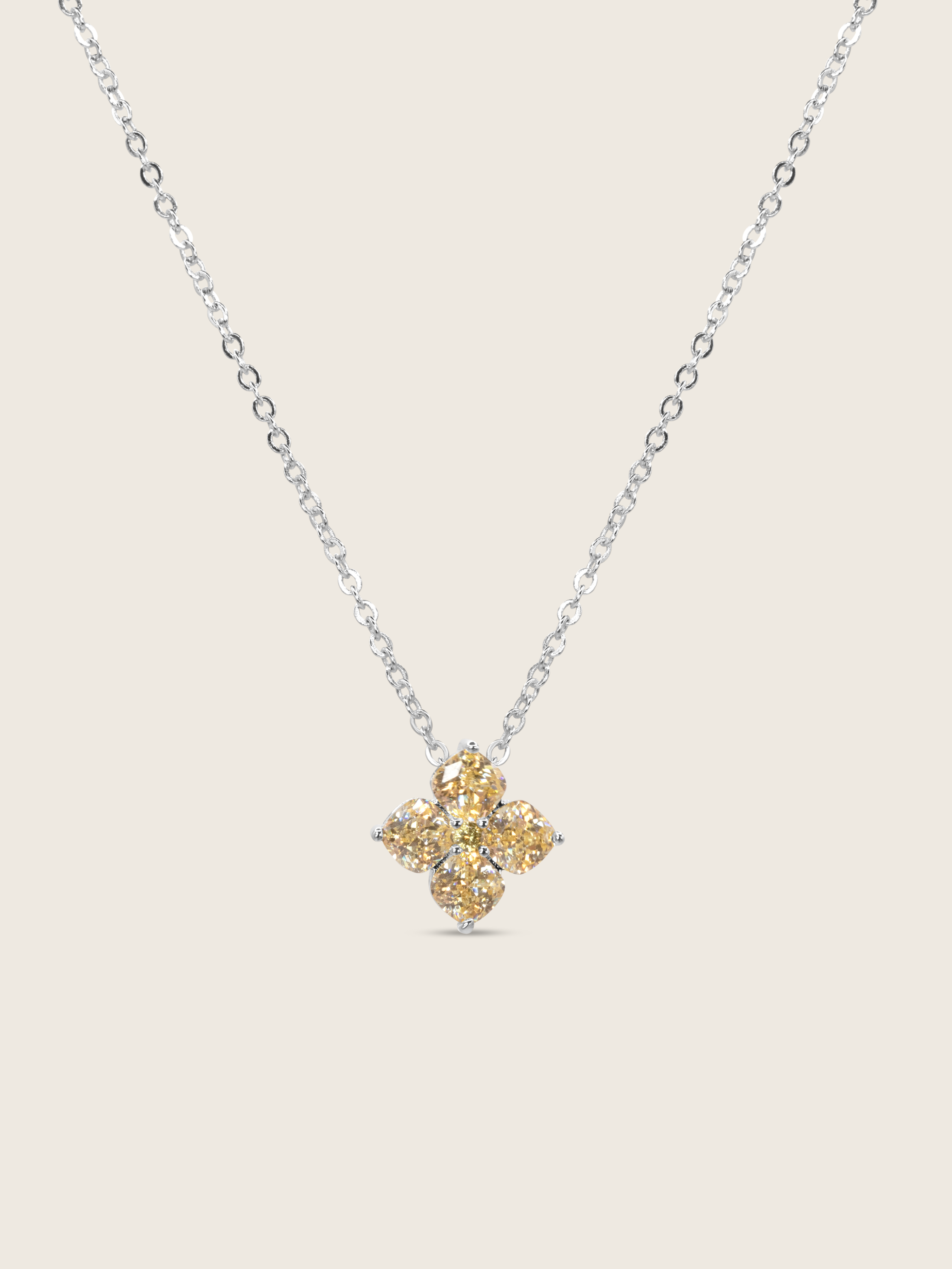 Crystal Hydrangea Necklace - Lemon Drop
